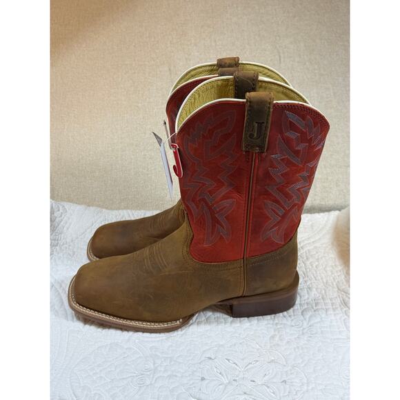 Justin Men\'s Brown 12D NWT Jackpot Square Toe Western Cowboy Leather Work Boots main image 7